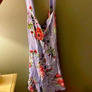 Forever 21 purple flower dress, stretches, so cute